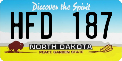 ND license plate HFD187
