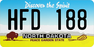ND license plate HFD188