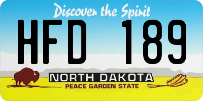 ND license plate HFD189