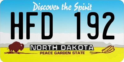 ND license plate HFD192