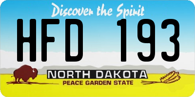 ND license plate HFD193