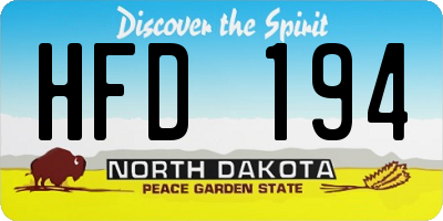ND license plate HFD194