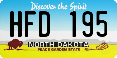 ND license plate HFD195
