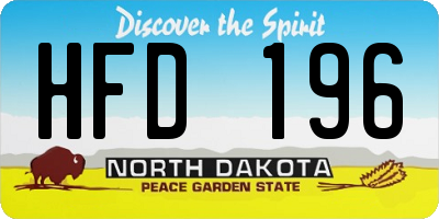 ND license plate HFD196