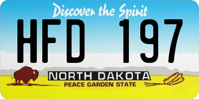 ND license plate HFD197