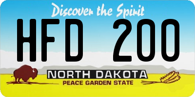 ND license plate HFD200