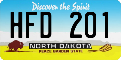 ND license plate HFD201