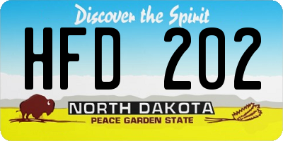 ND license plate HFD202