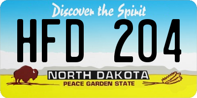 ND license plate HFD204