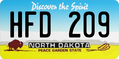 ND license plate HFD209