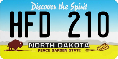 ND license plate HFD210