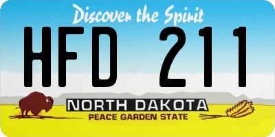 ND license plate HFD211