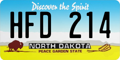 ND license plate HFD214