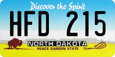ND license plate HFD215