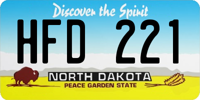 ND license plate HFD221