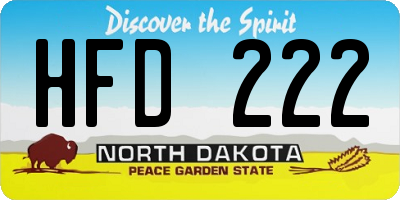 ND license plate HFD222