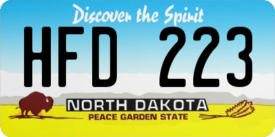 ND license plate HFD223