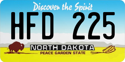 ND license plate HFD225