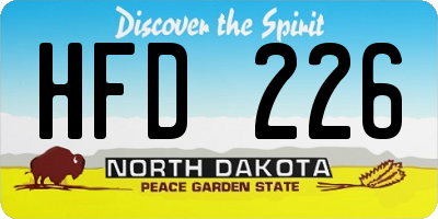 ND license plate HFD226