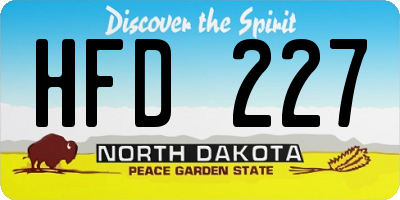 ND license plate HFD227