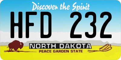 ND license plate HFD232