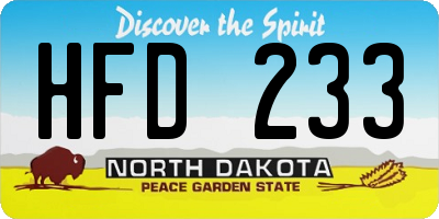 ND license plate HFD233