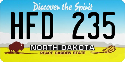 ND license plate HFD235