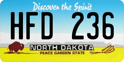 ND license plate HFD236