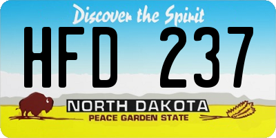 ND license plate HFD237