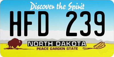 ND license plate HFD239