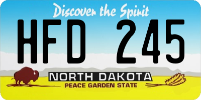 ND license plate HFD245