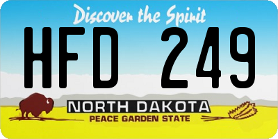 ND license plate HFD249
