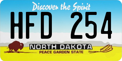 ND license plate HFD254