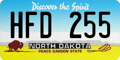 ND license plate HFD255