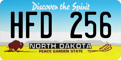ND license plate HFD256