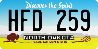ND license plate HFD259