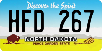 ND license plate HFD267