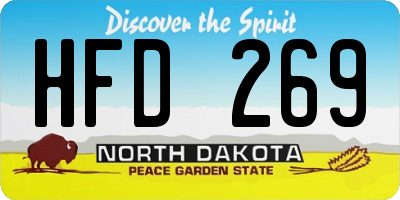 ND license plate HFD269