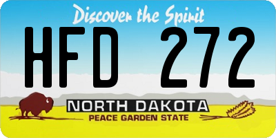 ND license plate HFD272