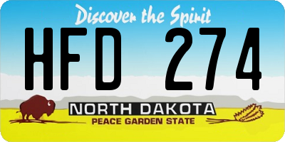 ND license plate HFD274