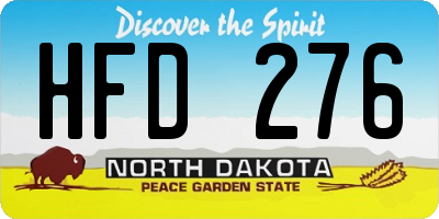 ND license plate HFD276