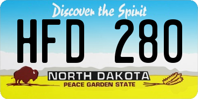 ND license plate HFD280