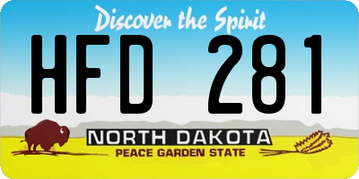 ND license plate HFD281
