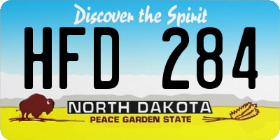 ND license plate HFD284