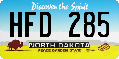 ND license plate HFD285