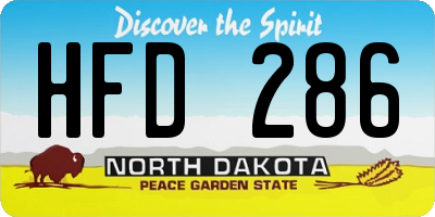 ND license plate HFD286
