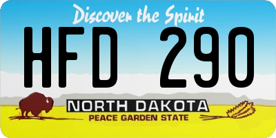 ND license plate HFD290