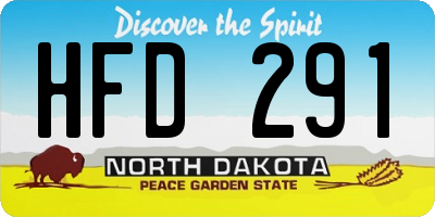 ND license plate HFD291