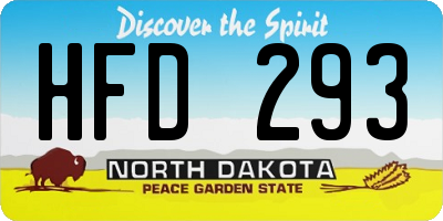 ND license plate HFD293