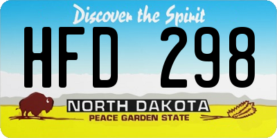 ND license plate HFD298
